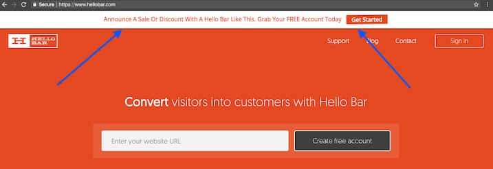 Hello Bar, herramienta de Growth Hacking